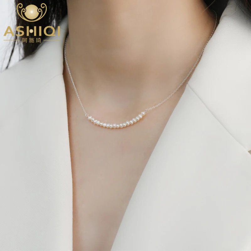 Smile Necklace Jewelry 925-Sterling-Silver Natural-Freshwater-Pearl Fashion Women 