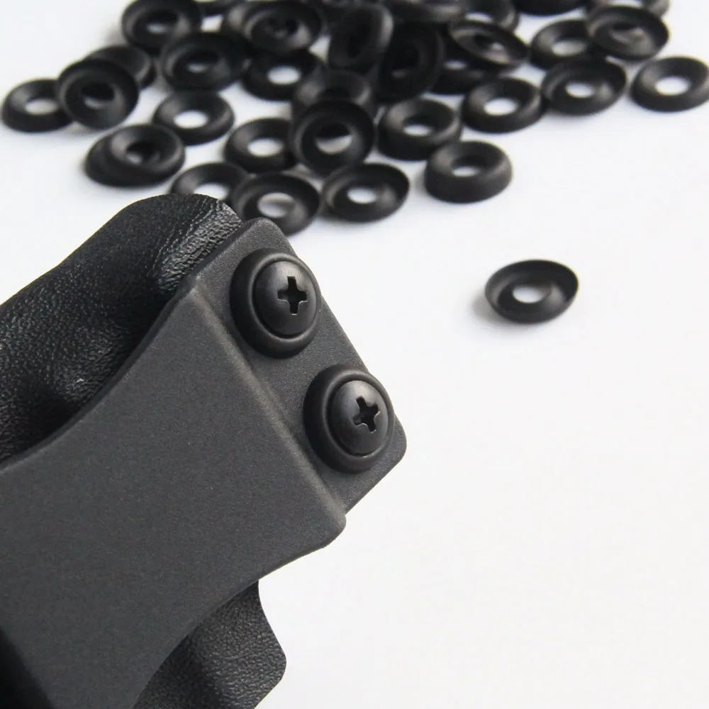Pack of 100 Black Oxide Finish Countersunk Finishing Washer For DIY Gun Holster and Knife Sheath