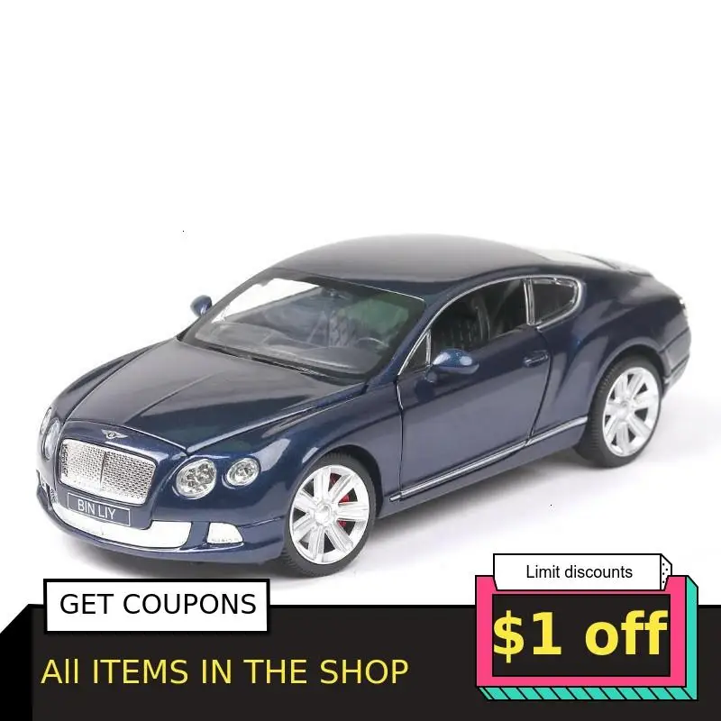 1/24 горячие колеса Литой Сплав автомобиль Белый Синий Bentley Orl Y GT W12 модель