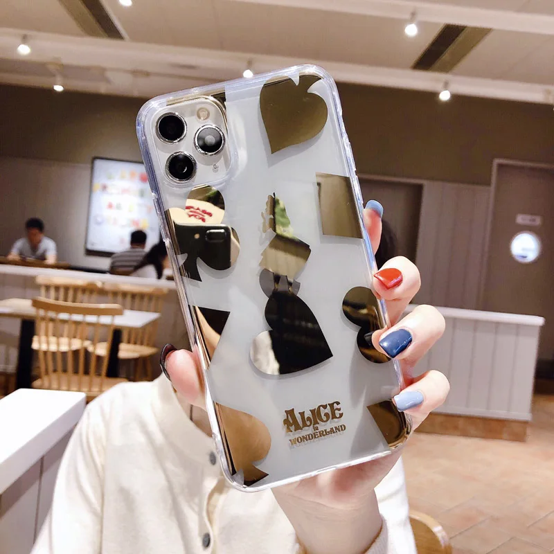 N1986N для iPhone 11 Pro X XR XS Max 6 6s 7 8 Plus чехол для телефона роскошный Гальванизированный прозрачный мягкий ТПУ чехол с сердечком для iPhone X - Цвет: T5