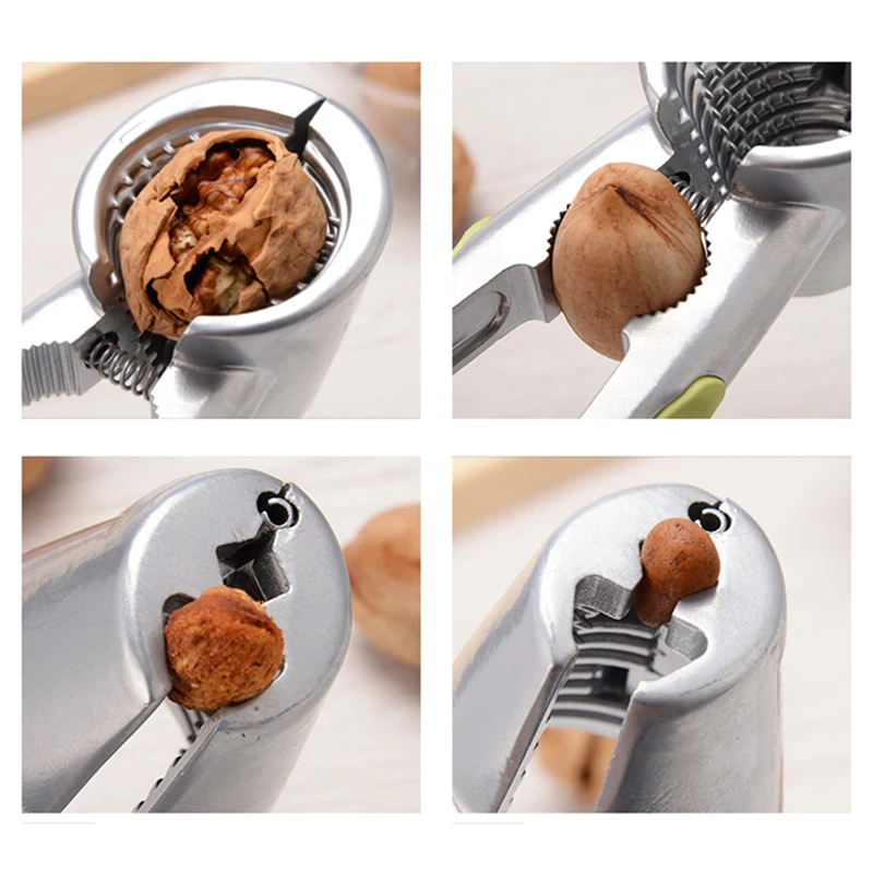 Wonderlife Aluminum Nutcracker with Four Nips Clamps Kitchen Tool Multi-Functional Nut Cracker Sheller Walnut Cracker