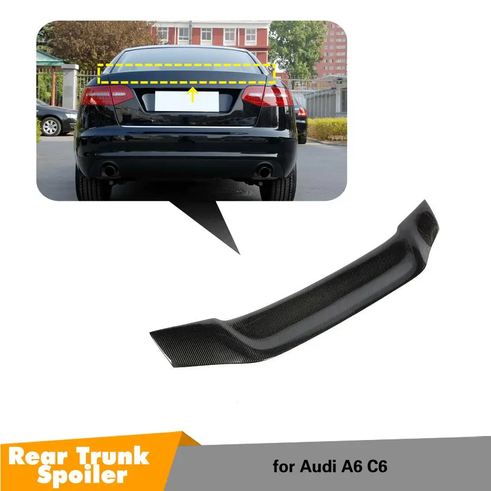 

For Audi A6 C6 Spoiler 2008-2011 High Quality Carbon Fiber Rear Trunk Roof Spoiler Wing Car Styling