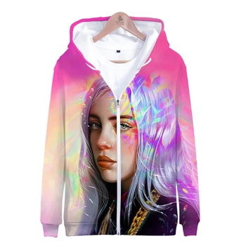 

New Fashion Unsiex Billie eilish Kpop Sweatshirt Hoodies Men Women Printed Hoodie Cosplay Streetwear Tracksuit 3D Zipper Hoody