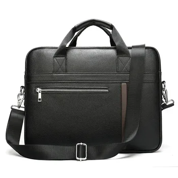 

High Quality Men Leather Lychee Briefcase Business Simplicity Bag Famous Brand Shoulder Messenger Bags Office Handbag Laptop