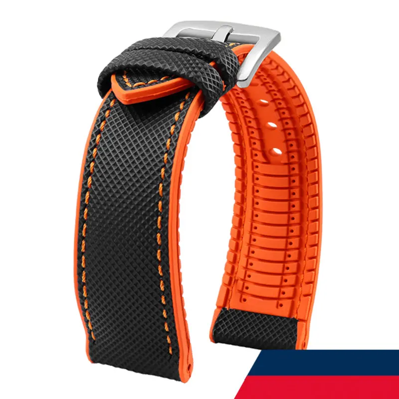 Carbon Fiber Silicone Watchband Wristband Accessories - Premium Rubber Strap in Multiple Sizes