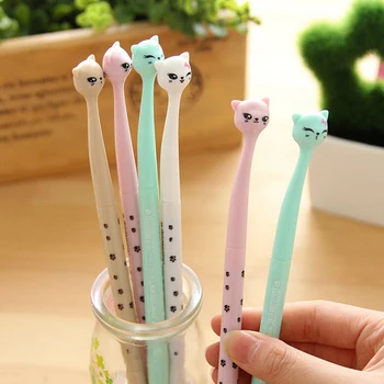 

4Pcs/pack Cartoon Cat Gel Pen School Supplies Material Escolar Creative Gift