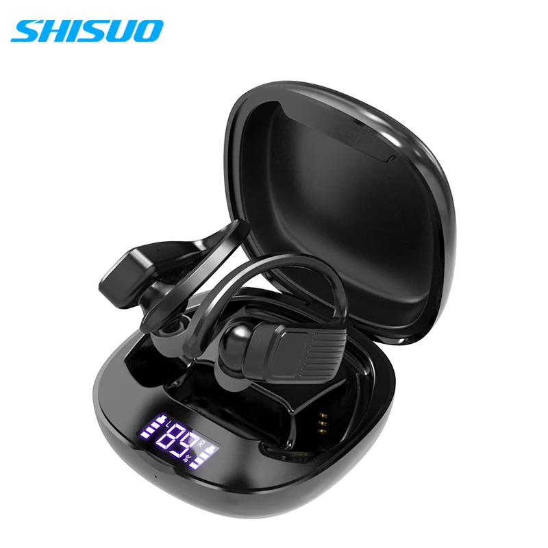 SHISUO TWS Bluetooth 5,0, наушники, беспроводные наушники с Ушными крючками, гарнитура, Спортивная гарнитура, мощный дисплей, наушники для телефона Xiaomi