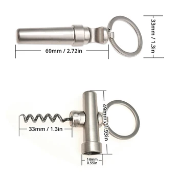 

Portable Zinc Alloy 3 In 1 Bottle Opener Keychain Outdoor Multifunctional Mini Wine Beer Can Opener Wood Corkscrew Kitchen Tools