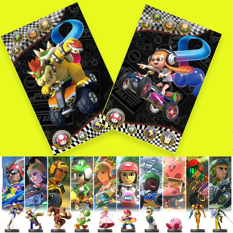 

20pcs Full Set NS SWITCH Mario Racing Mariokart8 AMIIBO Card Linked Carriage 8