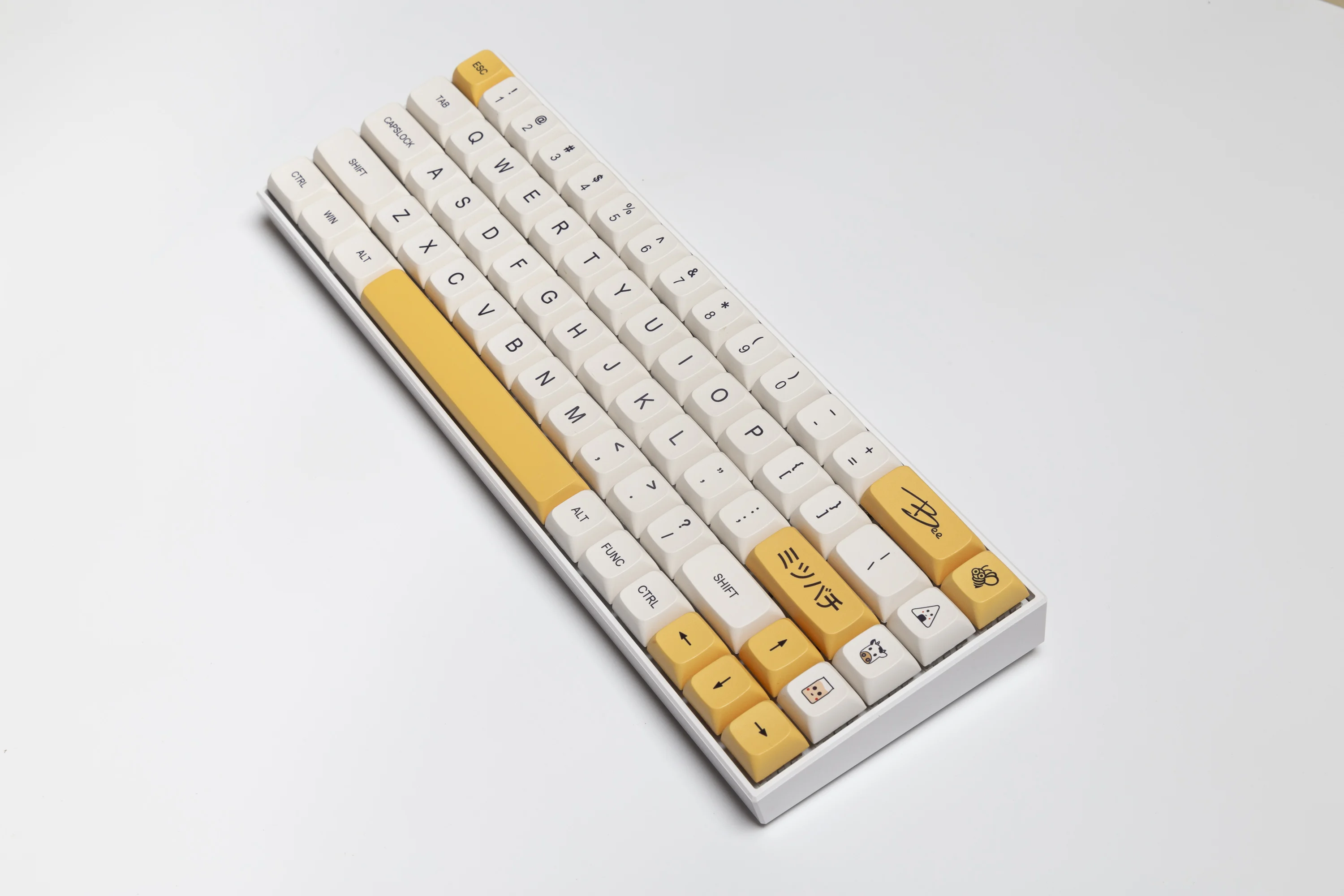 1 Set Honey And Milk Theme Key Caps For MX Switch Mechanical Keyboard PBT Dye Subbed Bee Japanese Minimalist White Keycaps XDA best computer keyboard