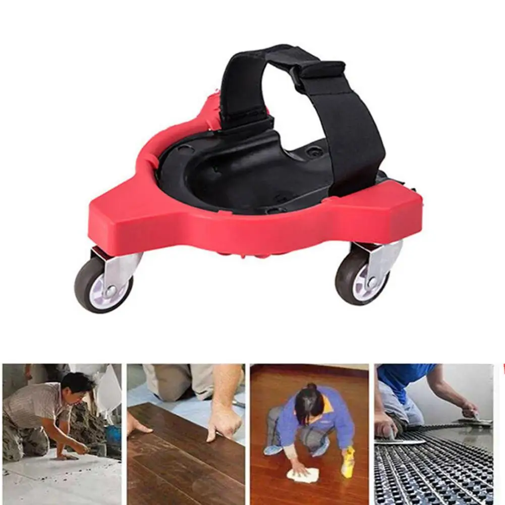 

Protective Mobile Workers Adjustable Strap Knee Pad Plastic Rolling Wheels