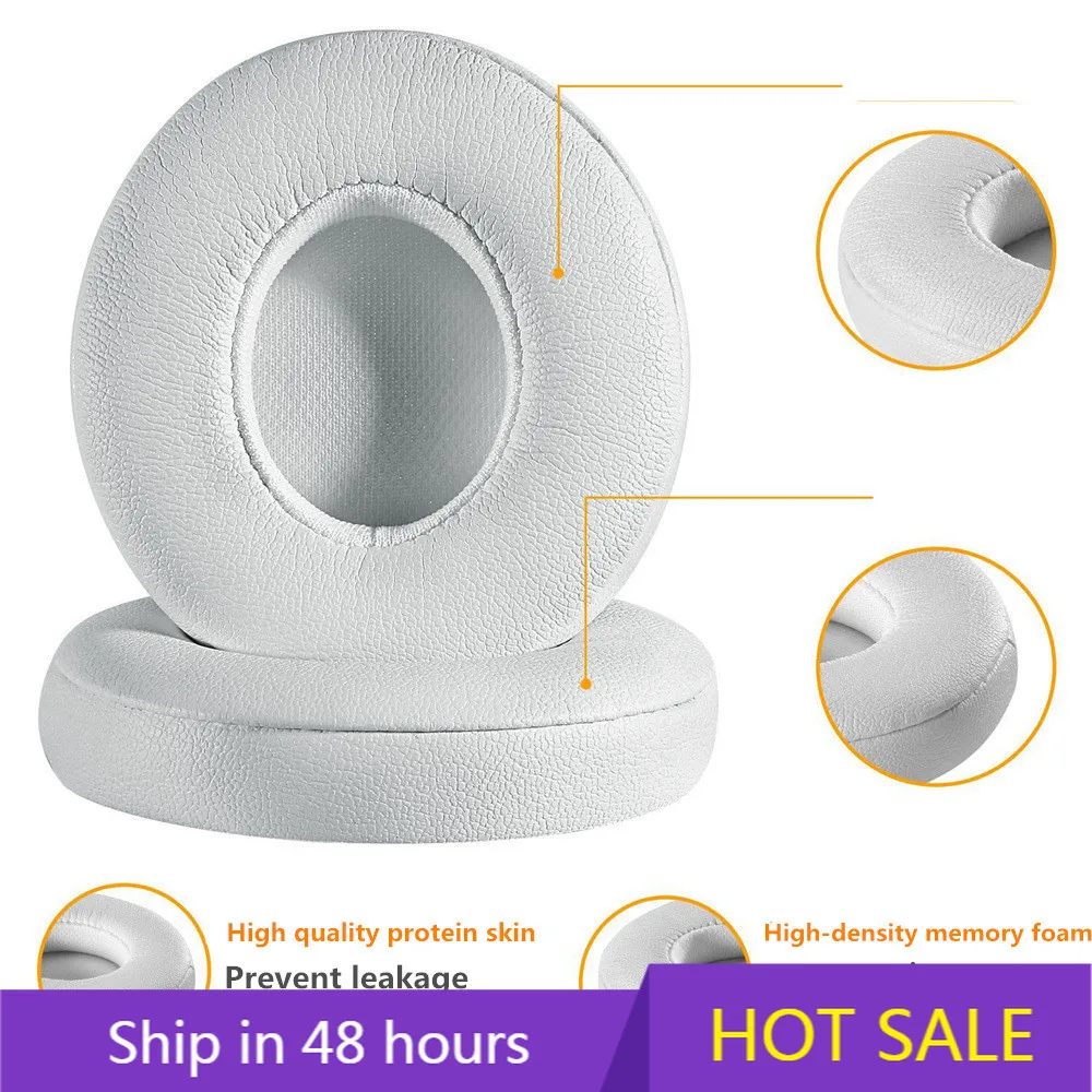 Cushions Replacement Ear-Pads Beats Solo2 Wireless Headphones for Dre Soft-Foam Dr. by