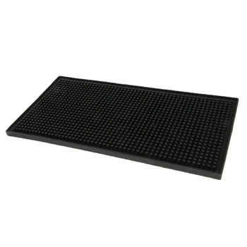 

Black Rubber Beer Bar Runner Spill Mat for Home Pub Cafe Party 30x15x1cm