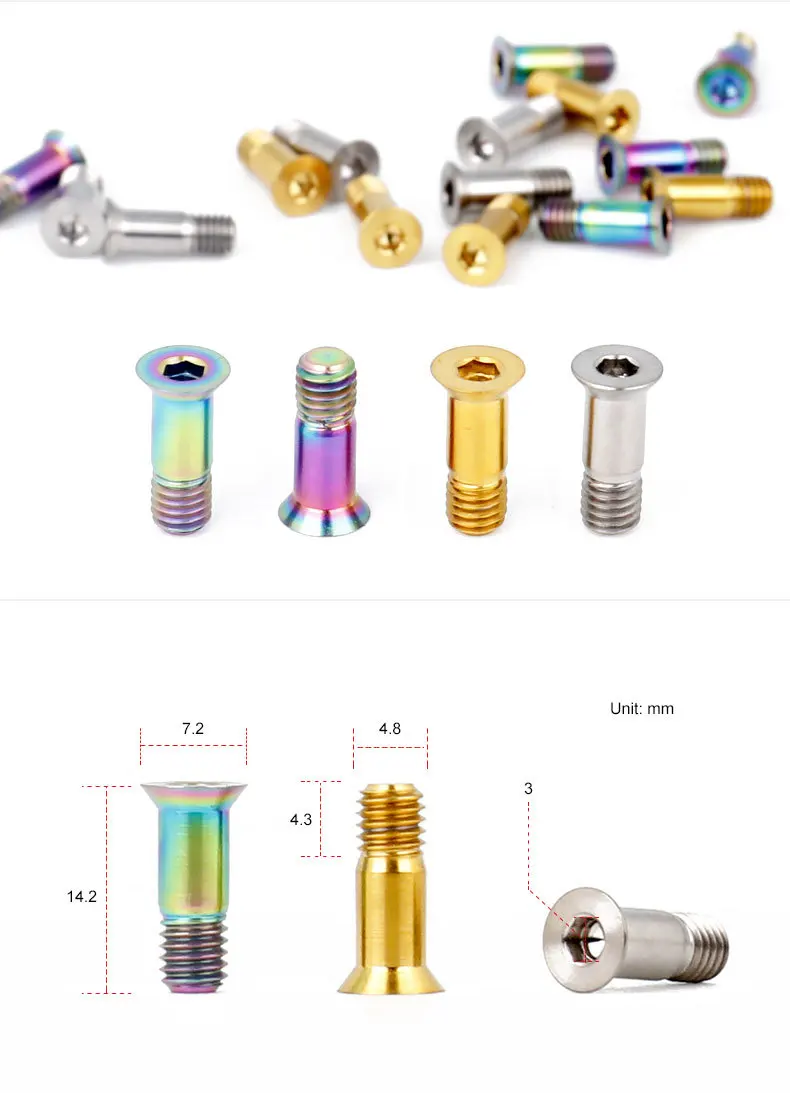 2 шт. MTB задний переключатель M5x14.2 titanium винт с шестигранной головкой задняя круговая шкала напряжения направляющее колесо винт велосипедный, переключения titanium запчасти