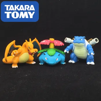 Takara Tomy Pokemon Eevee Venusaur Blastoise Charizard Pikachu Figure 5PCS