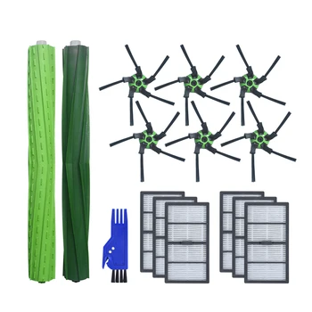 

15pcs Replacements for iRobot S9 Vacuum Cleaner Parts Accessories Main Brushes*2 Side Brushes*6 HEPA Filter*6 Cleaning Tool*1
