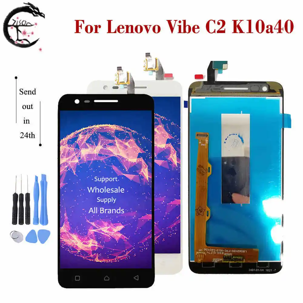 

5.0" LCD With Frame For Lenovo Vibe C2 K10a40 Display Screen Touch Sensor Digitizer Assembly For Lenovo C2 C 2 Full Display New