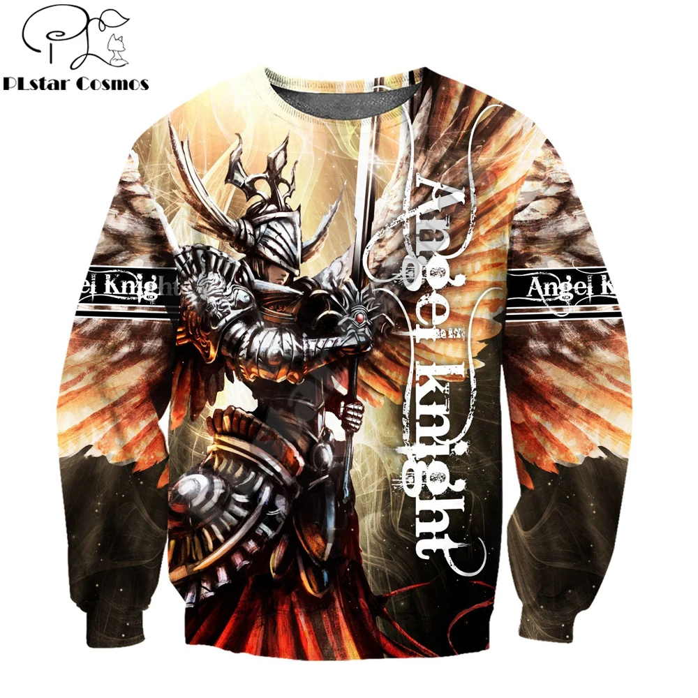 Angel Knight templar 3D All Over Printed Men Hoodie Armor Style Unisex Deluxe Hoodies Zip Pullover Casual Jacket Tracksuit KJ387