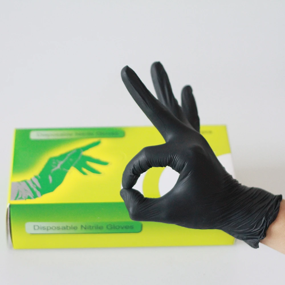 100 шт одноразовые перчатки черные нитриловые водонепроницаемые тату перчатки защитные накладки на пальцы латексные нетоксичные защитные татуировки аксессуары