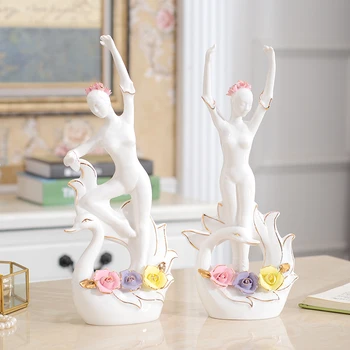 

SIMPLE MODERN BALLET GIRL SMALL PORCELAIN ORNAMENTS HOME PERSONALITY ELEGANT CHARACTER CERAMIC CRAFTS FIGURINES BIRTHDAY GIFT
