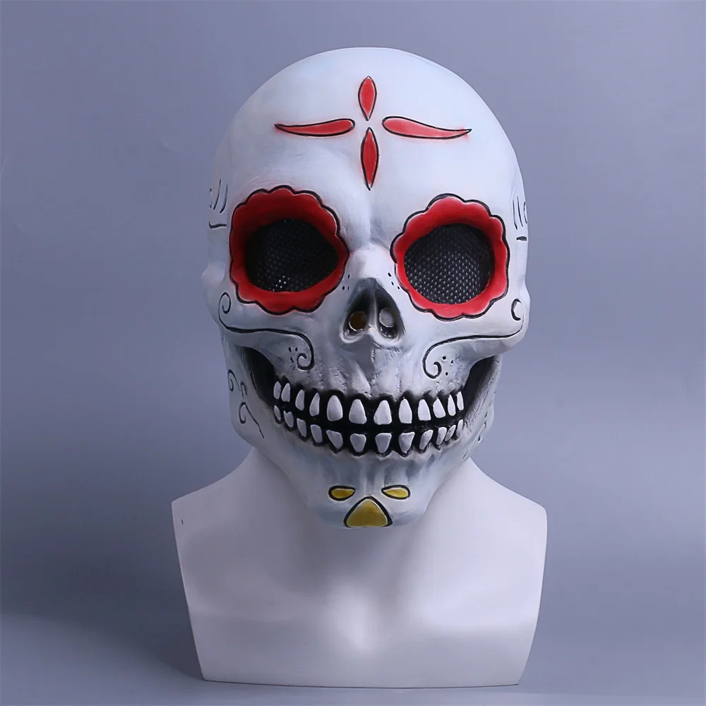 Day of the Dead Mask Cosplay Fancy Dress Halloween Mask Skull Horror Scary Mask (1)