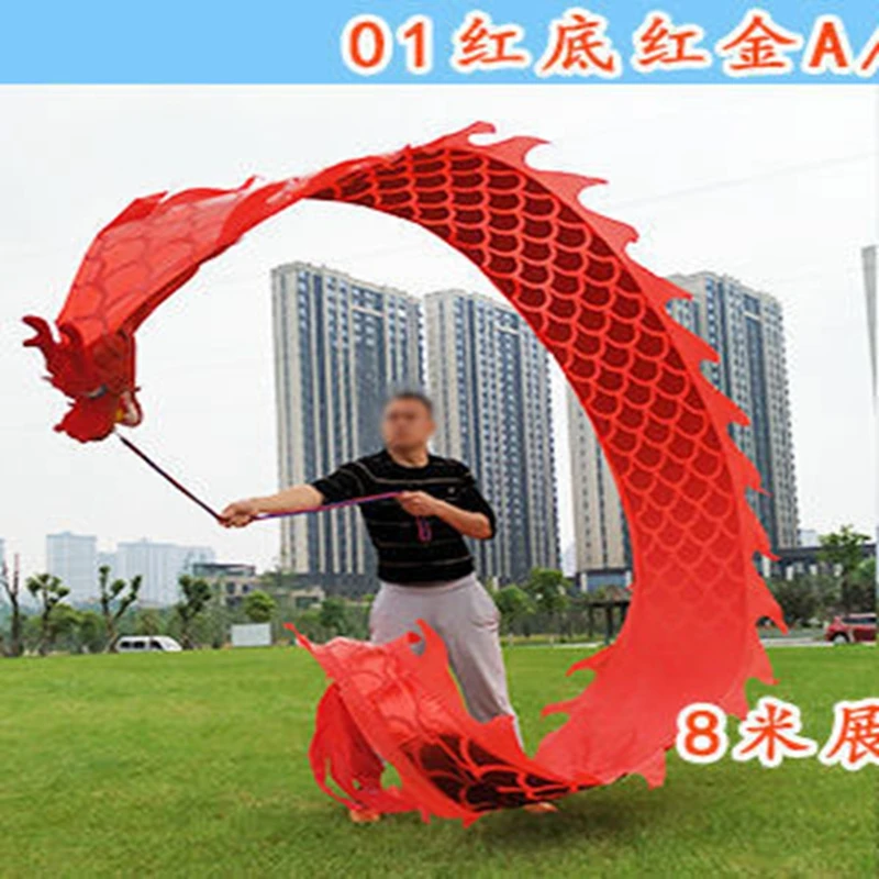

6m Ribbon Chinese Dragon Dance Mascot Costume For Adult Children Cartoon Family Props Outfit Dress Party Carnival Festivall