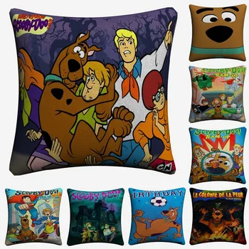 

Scooby Doo Cartoon Movie Decorative Cotton Linen Cushion Cover 45x45cm For Sofa Chair Throw Pillow Case Home Decor Almofada