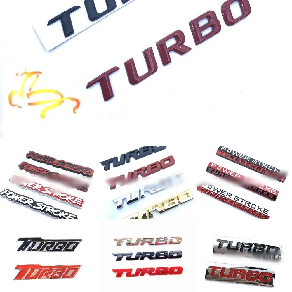3D стайлинга автомобилей Стикеры Металлическая Эмблема TURBO Тело Сторона крыло