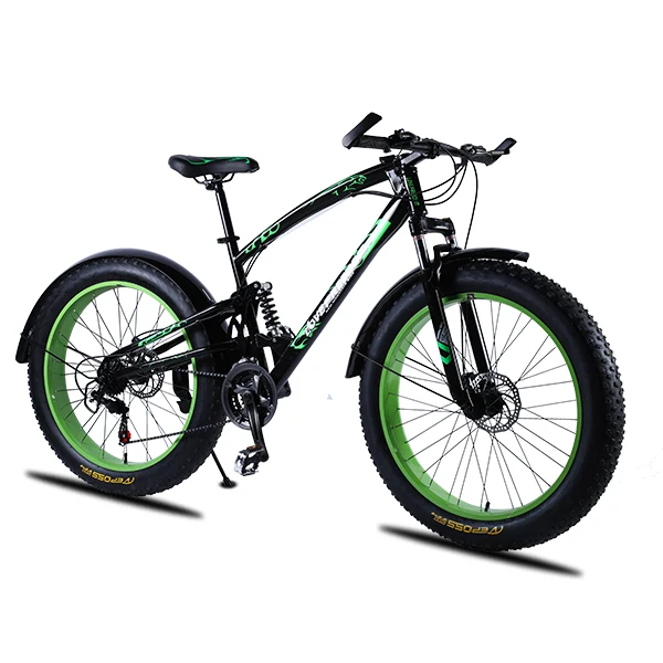 Love Freedom высокое качество велосипеда 7/21/24/27 скорость горный велосипед 26 Дюймов 4,0 жира велосипед спереди и сзади амортизация велосипед - Цвет: black green