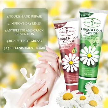 

AiChun Hand Cream Aloe Vera Extract Moisturizing Natural Massage Lotion Repair Anti-Cracking Reduce Fine Lines Nourish Hand Care