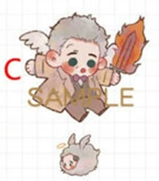 Фильм Good Omens Aziraphale Angel Devil Crowley акриловый брелок, кошелек, телефон, мобильный ключ, ремень, подарок, ограниченный Косплей - Цвет: C