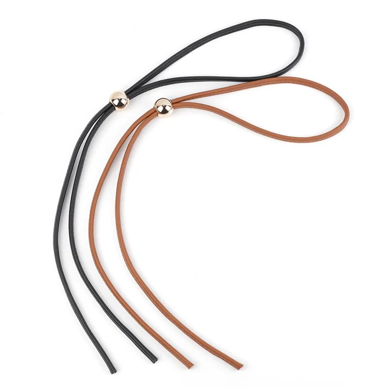 

Fashion New Women Detachable PU Leather Bag Strap Ladies Bucket Bags Drawstring Bunches Gold Metal Bead Hand DIY bag accessories