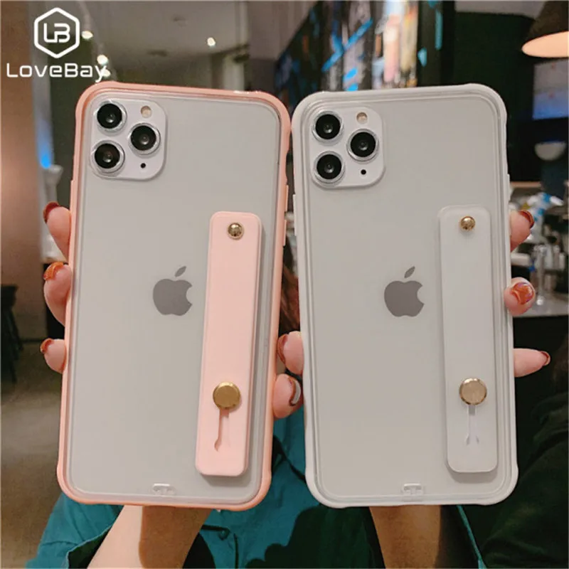 Lovebay ремешок Скраб чехол для телефона для iPhone 11 Pro Max XR XS X ультра тонкий прозрачный держатель чехол для iPhone 7 8 6 6s Plus
