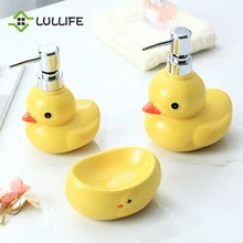 450 мл керамический диспенсер для мыла с милой уткой, косметика, лосьон, шампунь, бутылка для жидкости, домашний диспенсер для жидкого мыла, аксессуары для ванной комнаты