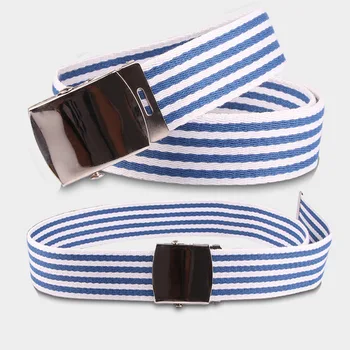 

Men Women Automatic Fashion Nylon Belt Buckle Fans Canvas Belt Thicken Long Cloth Belts Knitted Waistband Ceintures Homme