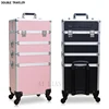 Luxury multi-layer professional trolley makeup suitcase portable cosmetic rolling luggage nail art tattoo beauty travel suitcase ► Photo 2/6