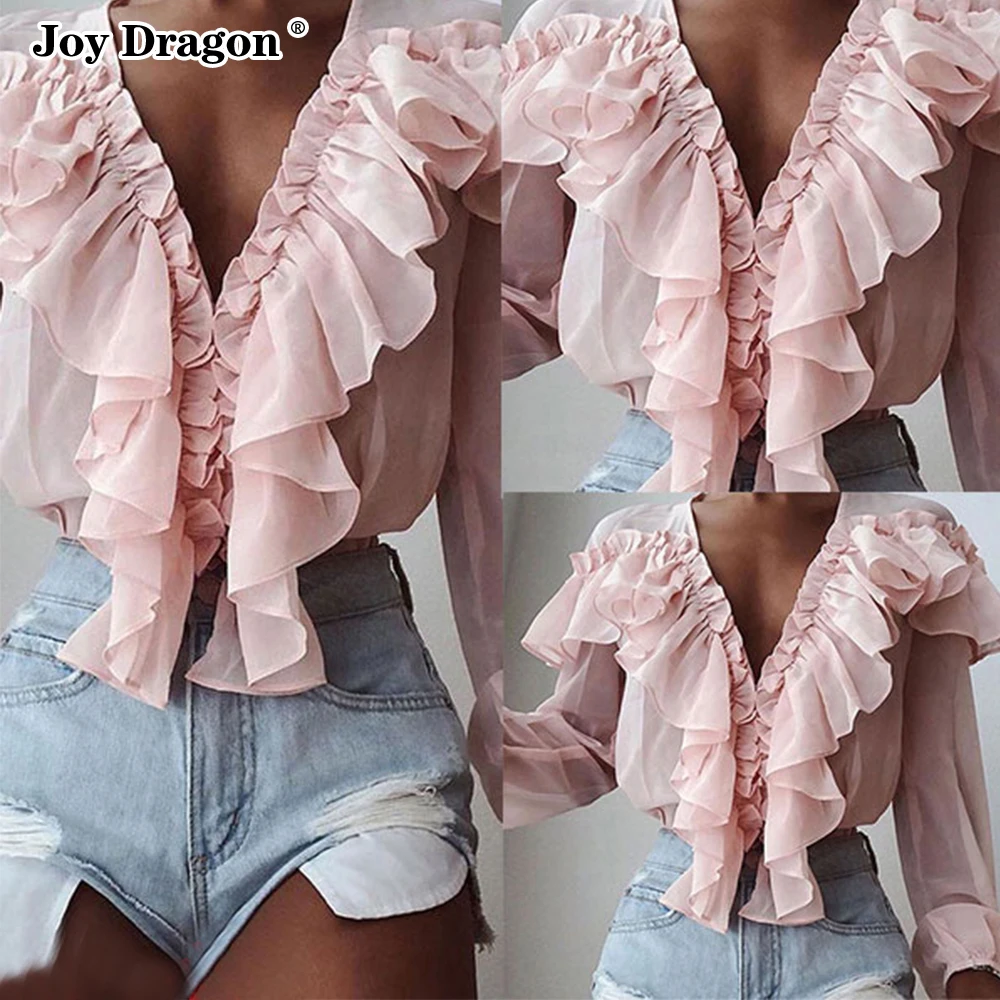 Женская летняя блузка топы свободного покроя с длинным рукавом однотонная Camisa