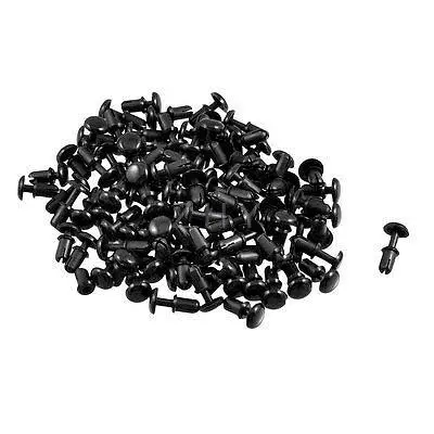 

100 Pcs PCB 6.0mm Push in Height Nylon Clips Fasteners Rivets Black