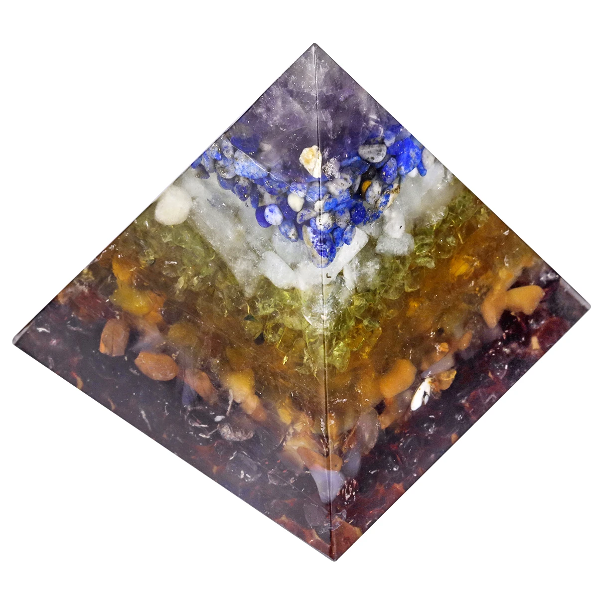 Reiki Orgonite Pyramid Natural Crystal Stone Gravel Mineral Healing Orgone Pyramide EMF Protection Meditation Yoga Tool Ornament