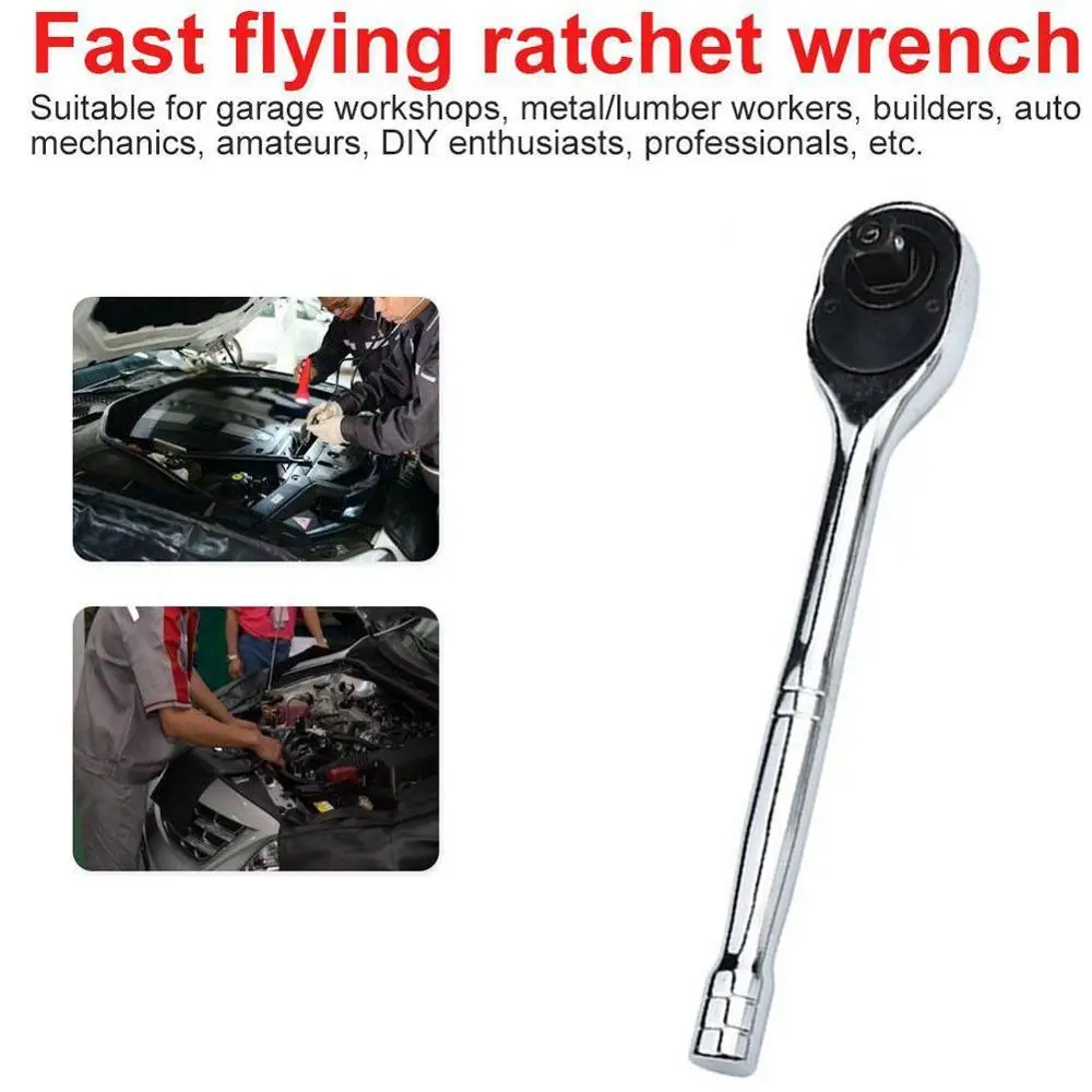 

NEW High Torque Ratchet Socket Wrench 45T Full Polish 3/8" For Socket Quick Release Square Head Spanner Socket Drive Hand Tools