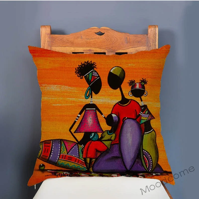 Оранжевая абстрактная картина Африка коллекция жизни африканские женщины