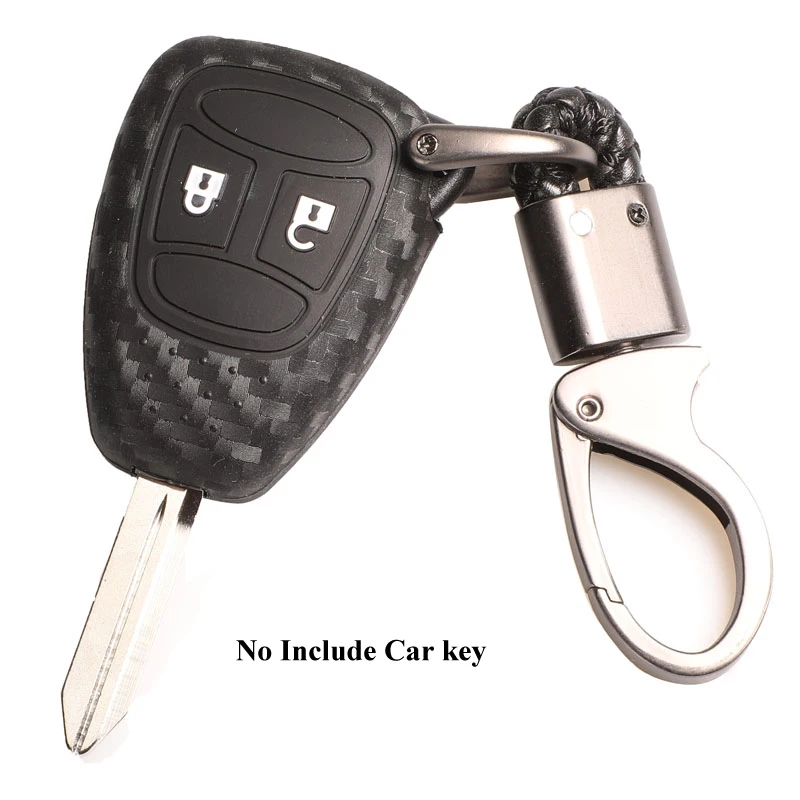 Keyforkess custodia a 2 pulsanti con chiave in carbonio per Chrysler 300 PT Cruiser Sebring Dodge calibre Nitro Jeep Compass Liberty telecomando Fob - Hd90dbf43989d416faab554f6d3ff6706k