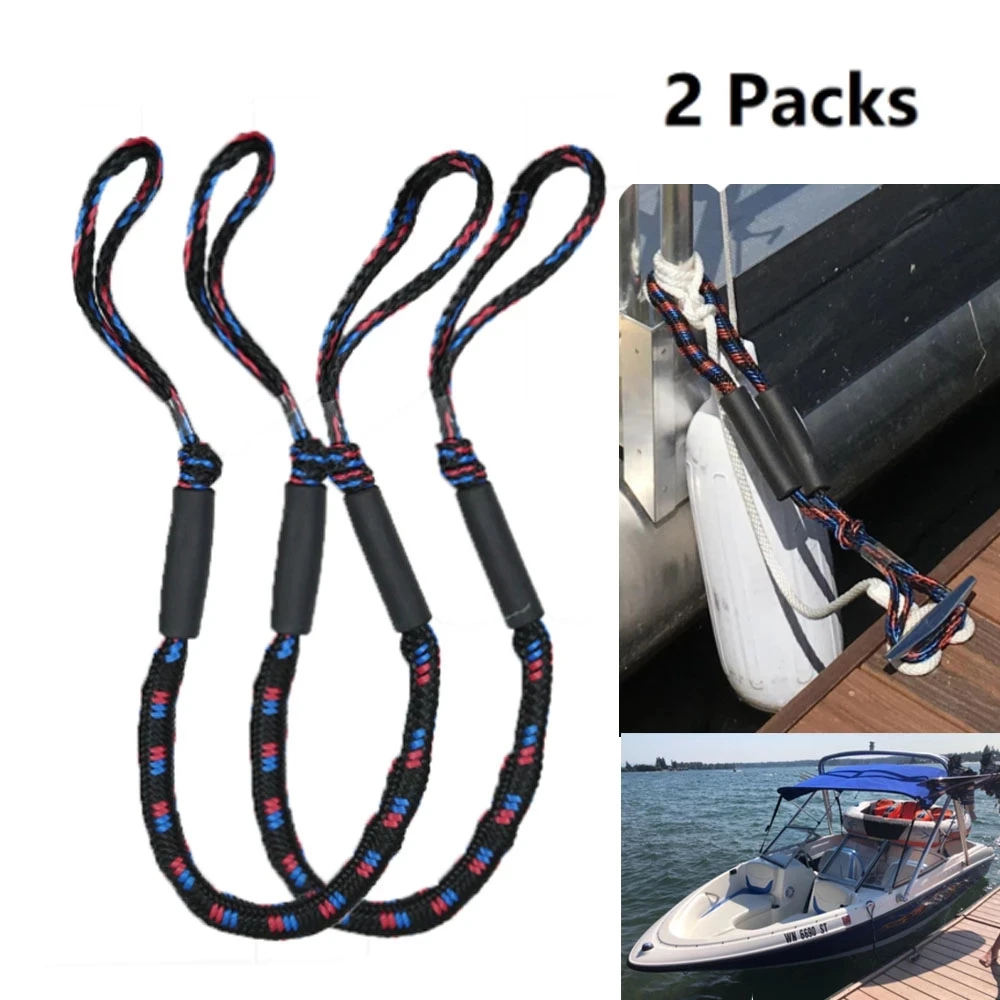 Buy 2Pcs Set Bungee Dock Line Mooring Rope for Boat 4 ft 2 Ropes Rope Bungee Cord Dockline 73oGZ9RgW