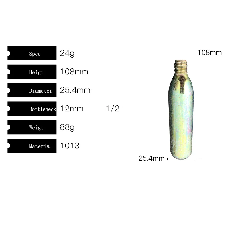 8 г 12 г 16 г 24 г 38 г СО2 картриджи газовый мини-баллон капсула страйкбол стрельба Воздушный пистолет Охота Пейнтбол - Цвет: 24g with screw