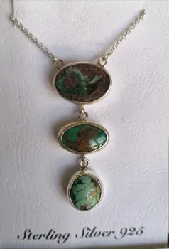 

HANDMADE TURQUOISE FİRUZE 925 STERLING SILVER NECKLACE