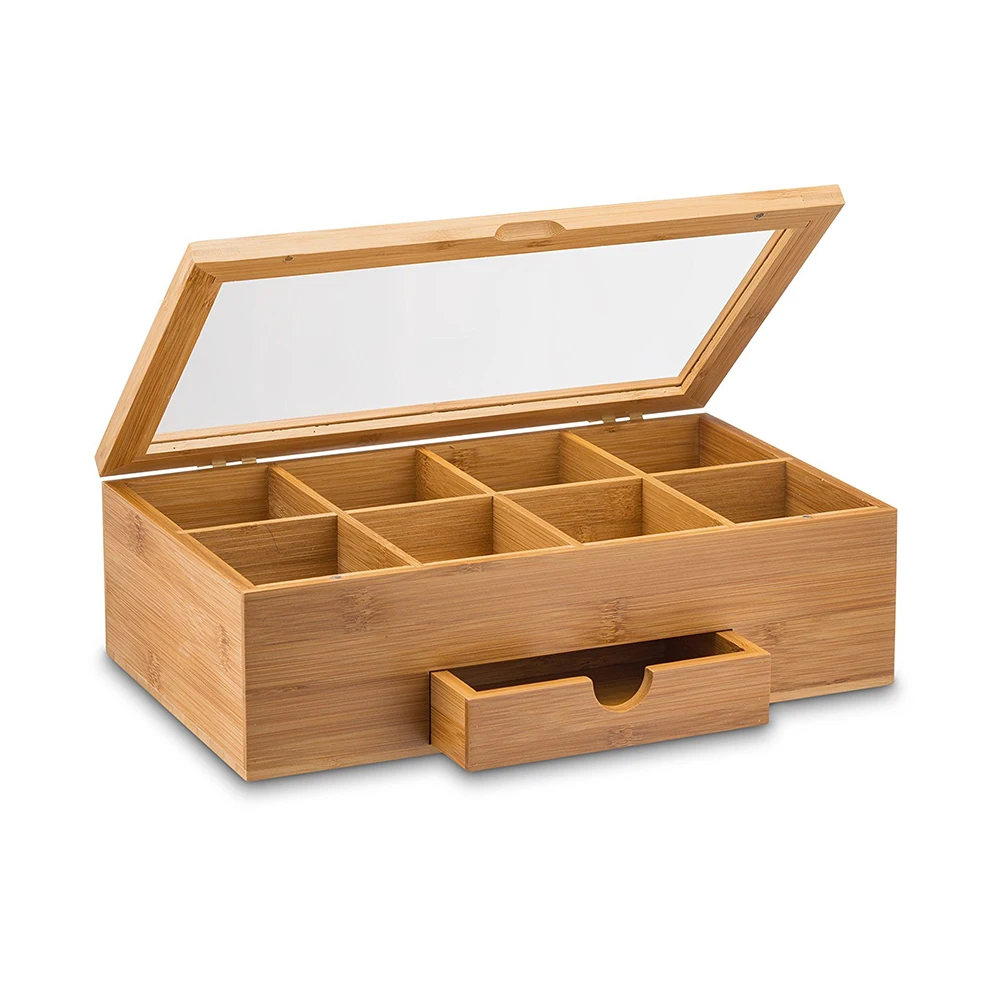 Деревянный чайный мешок, органайзер для ювелирных изделий, коробка для хранения, 8 отсеков, чайный ящик, органайзер с ящиком, контейнер