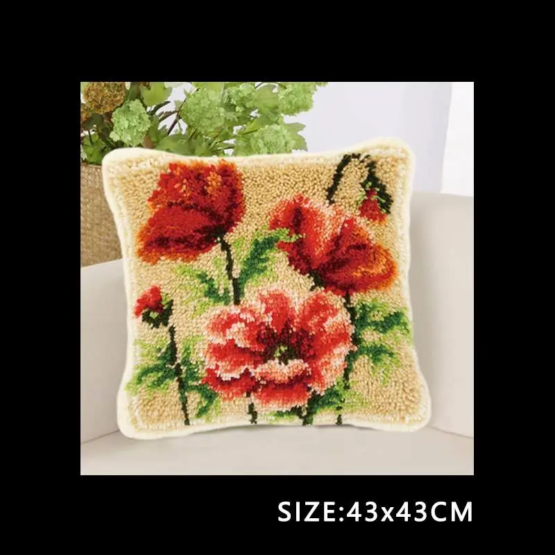 Фиолетовый Сделай Сам Borduurpakket Kussen вышивка посылка Подушка Klink Haak Kleed Bloemen защелка крюк наборы Diy Smyrna Knooppakket AA - Цвет: Фиолетовый