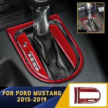 

4pcs Gear Shift trim Red Carbon Fiber Panel For Ford Mustang 2015-2019