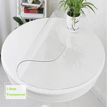 Toalha de mesa à prova de umidade do pvc toalha de mesa redonda cozinha transparente pintura a óleo toalha de mesa de vidro macio pano 3 cor 1.0mm almofada