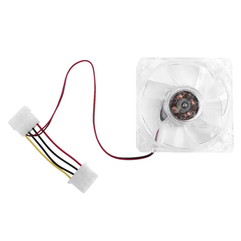 Computer Fan 4 LED 80mm 8025 8cm Silent PC Computer Case Cooler Cooling Fan Mod Blue and Colorful light In